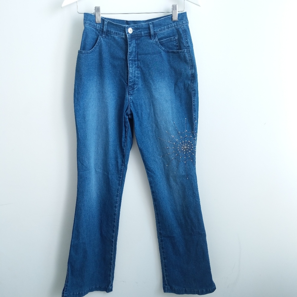 Y2K Rhinestone Spider Web Jeans - Picture 16 of 16